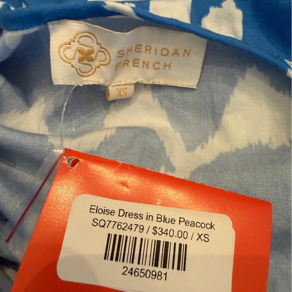 Sheridan French Eloise Midi Dress in Blue Peacock Size XS NWT - Picture 8 of 10